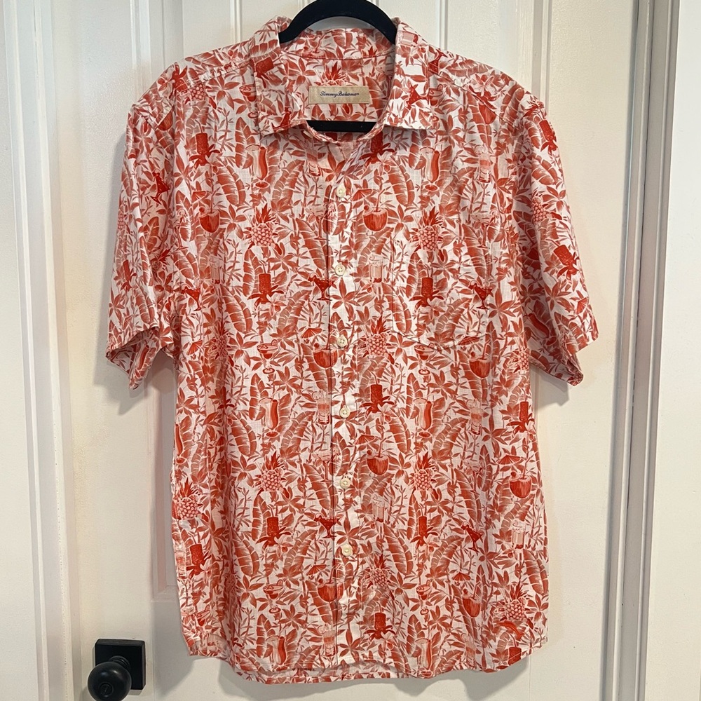 Tommy Bahama Men's Mango Tango Drink Patterned Vacation Party Shirt. NWT.‎